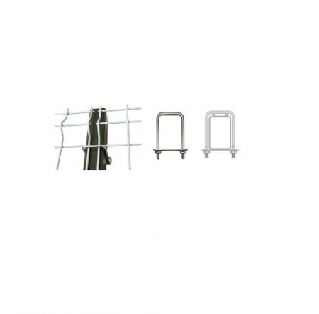 Set 25  Surub colier tip U patrat pentru prindere Gard  pentru Teava 50x30mm Zincat Alb [3]