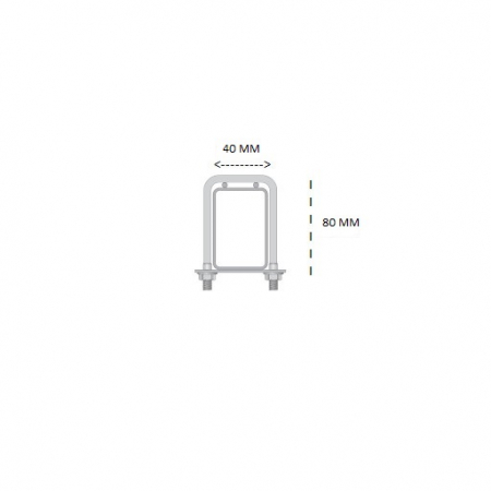 Set 25  Surub colier tip U patrat pentru prindere Gard  pentru Teava 80x40mm Zincat Alb [1]
