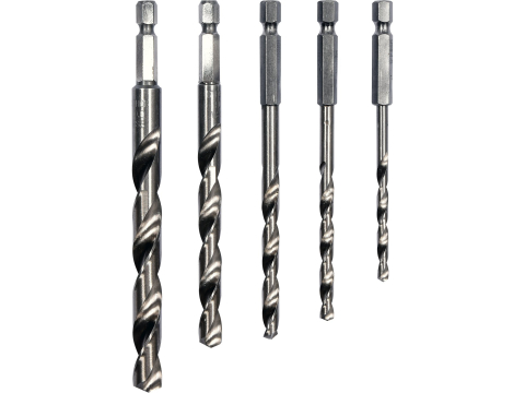 Scule electrice - 5 PCS METAL DRILLS SET 4-10MM SHANK: HEX HSS 1/4"