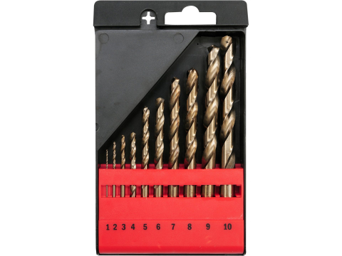 Accesorii si echipamente - CO-HSS TWIST DRILL BIT SET 10 PCS 1-10MM