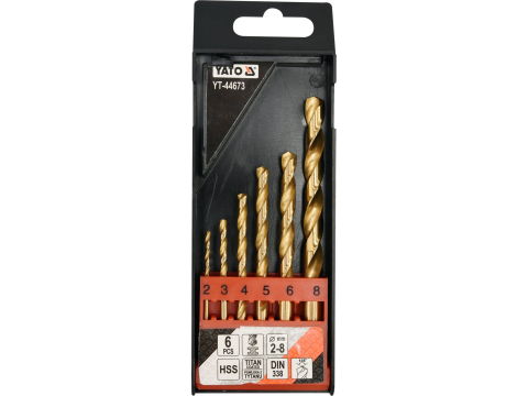 Accesorii si echipamente - TWIST DRILL  BIT SET HSS-TIN 6PCS 2-8MM