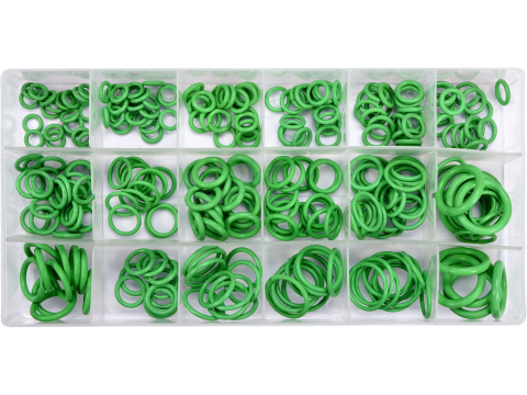 Piese standardizate pentru atelier - 270 PCS HNBR O- RINGS ASSORTMENT FOR HNBR AIR CONDITIONING, COLOUR: GREEN