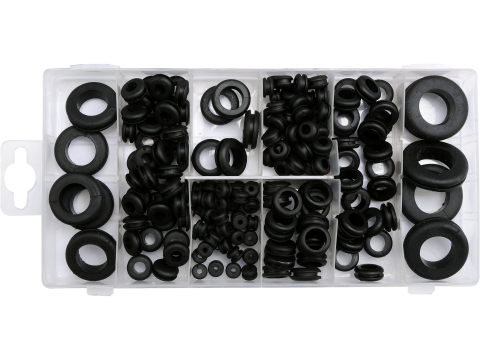 Piese standardizate pentru atelier - RUBBER RING GROMMETS 180PCS SET, MIX OF SIZES