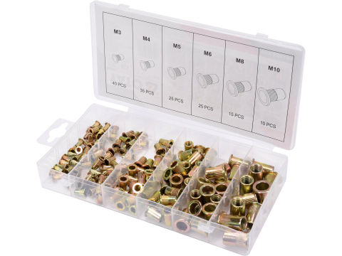 150 PCS M3-M10 MIXED THREADED STEEL RIVET NUTS [1]