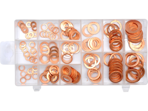 Piese standardizate pentru atelier - COPPER WASHERS ASSORTMENT 150 PIECES