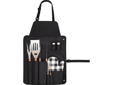 Gratare si accesorii pentru gratar - BBQ NYLON APRON WITH 8PCS ACCESSORIES