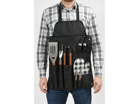 BBQ NYLON APRON WITH 8PCS ACCESSORIES [4]