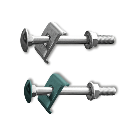 Cleme și Coliere pentru Gard - Surub T pentru Gard M8 x 80 mm, Fixare Panouri de Gard pe Stalpi Rectangulari 60 mm, Vopsit RAL 6005 SG880EVS