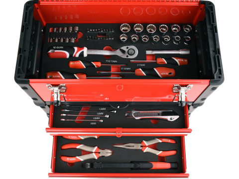 TOOL TROLLEY WITH 3 PARTS WITH TOOLS [9]