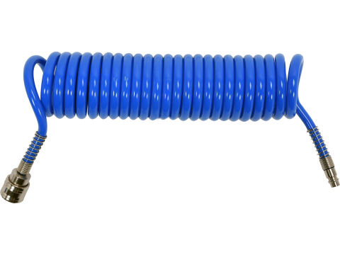 Scule pneumatice - PU SPIRAL RECOIL AIR HOSE 5,5MM X 8MM X 5M BLUE