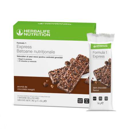 Gustari Herbalife - Formula 1 Express Batoane Nutriționale Herbalife cu aromă de ciocolată neagră