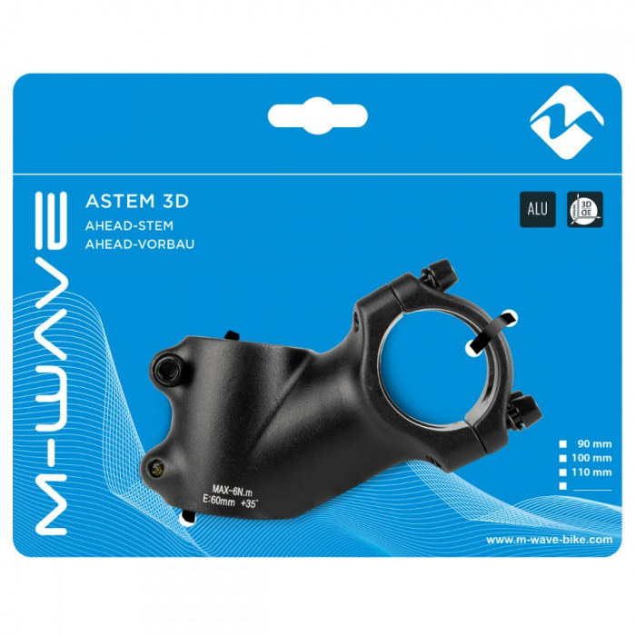 Pipa M-Wave ST-M3.2,100 mm lungime, 31,8 mm -1.1/8 mm, 35 grade, negru [2]