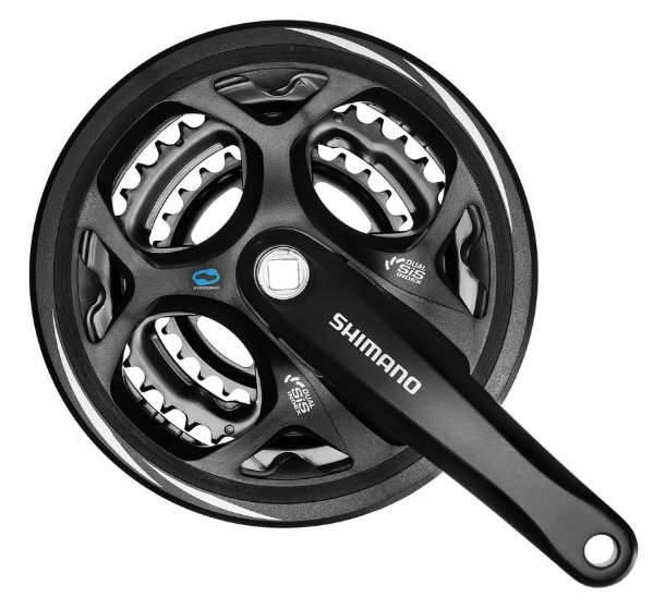 Angrenaj Shimano Altus FC-M311-L, 48x38x28T, 7/8 viteze, 170 mm, cu aparatoare [1]