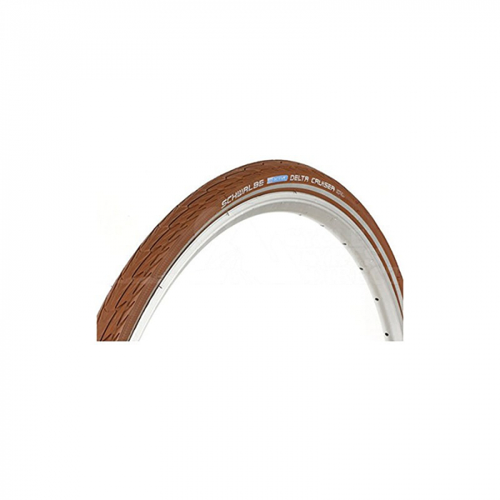 Anvelopa Schwalbe Delta Cruiser Plus, Puncture Guard, TwinSkin, 28x1.40 (37-622), maro cu dunga reflectorizanta [1]