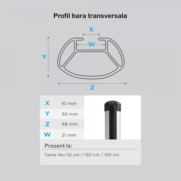 Bare transversale Menabo Tema Aluminiu pentru Volkswagen Caddy (2K) Life/Maxi/Van, model 2004-2015 [4]