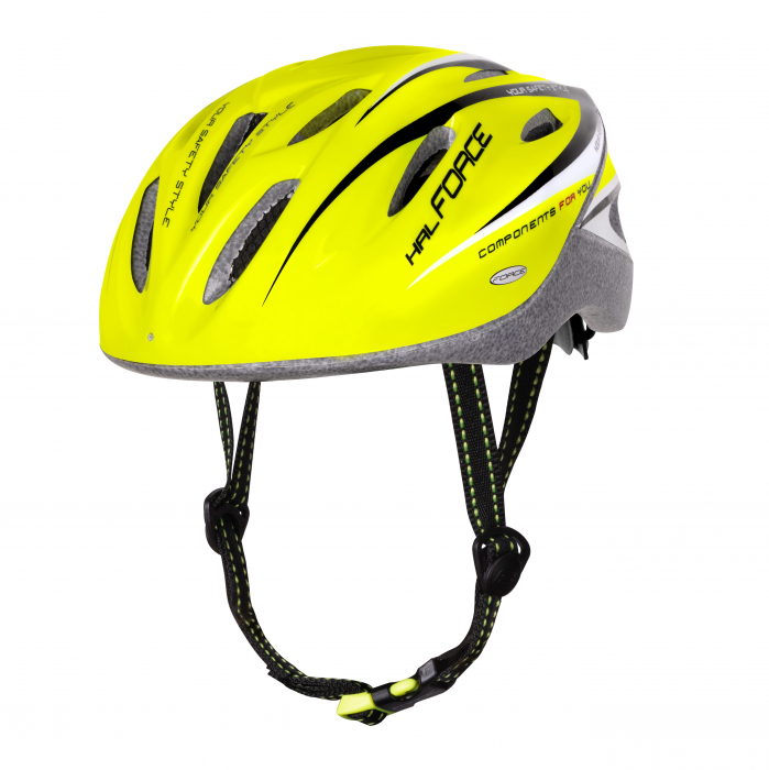 Casca bicicleta Force Hal, fluo-negru [2]
