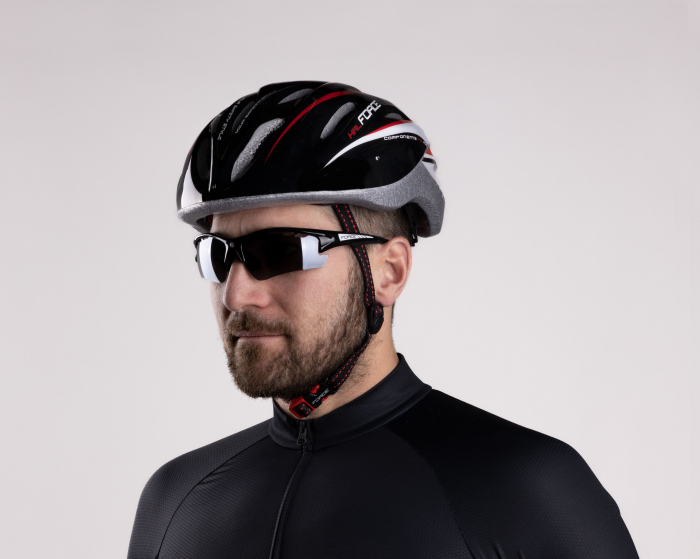 Casca bicicleta Force Hal, negru-rosu-alb [11]