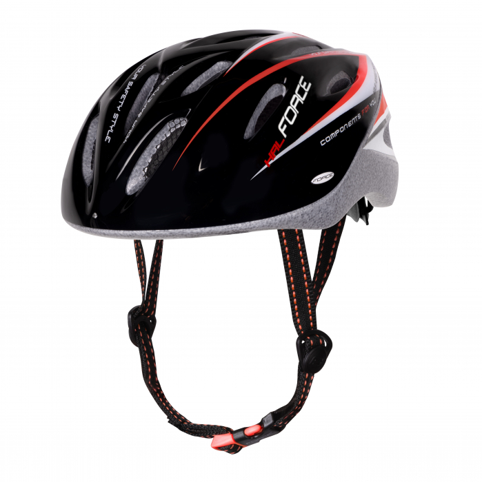 Casca bicicleta Force Hal, negru-rosu-alb [5]