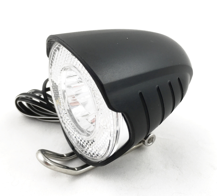 Far clasic Jet L257, pentru dinam in butuc 2,4W / 6V, 1 led 1W / 25 Lux, cu intrerupator, cablu si suport, [4]