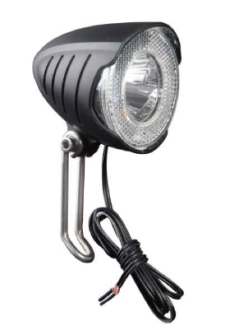 Far clasic Jet L257, pentru dinam in butuc 2,4W / 6V, 1 led 1W / 25 Lux, cu intrerupator, cablu si suport, [6]