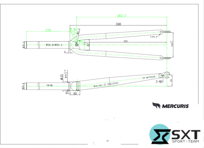 Furca fixa Cr-Mo Cursiera / SingleSpeed, 1.1/8'' [2]