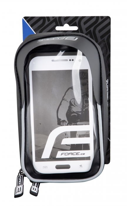 Geanta telefon impermeabila pentru ghidon Force Smart XL, negru-gri [4]