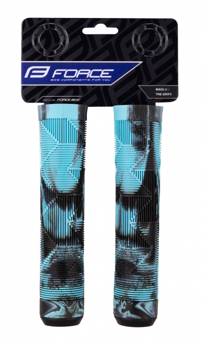 Mansoane Force BMX 145 mm, cauciuc, negru/albastru [2]