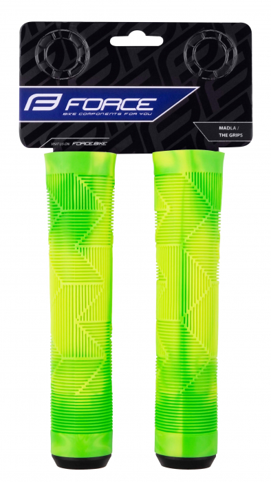 Mansoane Force BMX 145 mm, cauciuc, verde/galben [3]