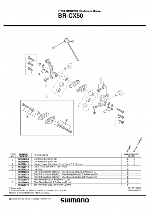 Saboti de frana Shimano R50T2, BR-CX50 [3]