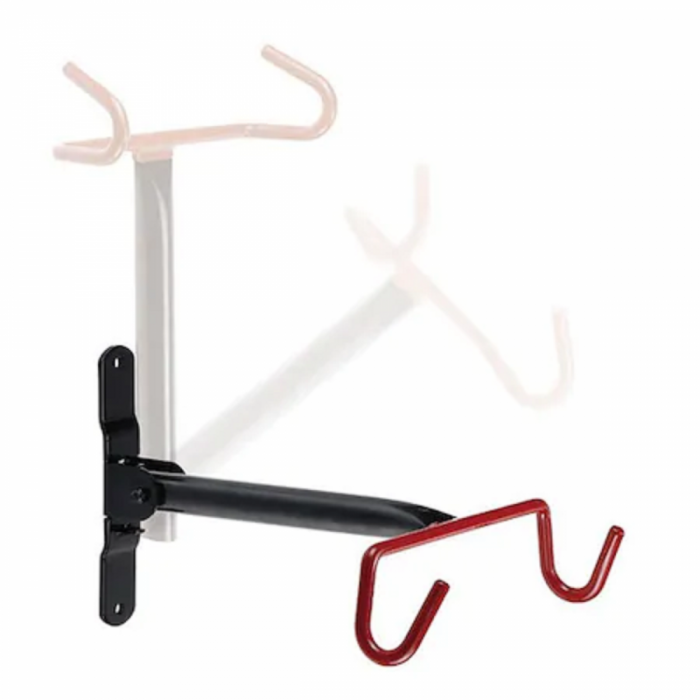 Suport pliabil din metal B-Race, prindere perete pentru depozitare bicicleta, negru/rosu [2]
