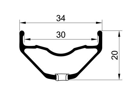 Janta Remerx Enduro Plus RX 2030/Disc, 650B/27,5x30, dubla, simplu capsata, 32H, pentru valva FV, neagra [2]