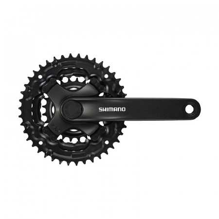 Angrenaje - Angrenaj Shimano Tourney FC-TY301, 42x34x24T, 7/8 viteze,  brate 150 mm, negru
