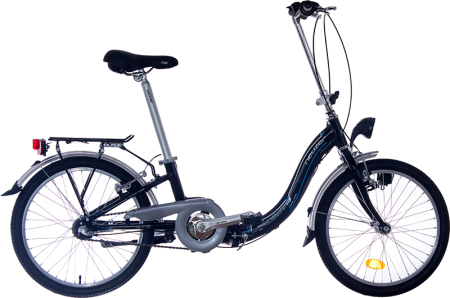 Pliabile - Bicicleta Neuzer Folding Nexus 3 - 20'' - Negru/Alb-Albastru