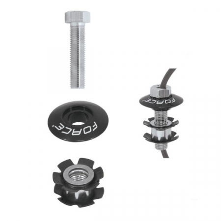 Cuvete - Capac si floare Force BMX cu gaura conducta 1.1/8 negre
