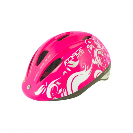 Casti protectie - Casca Force Fun Flowers copii roz/alb/gri M