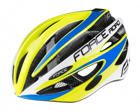 Casti protectie - Casca Force Road, fluo/alb/albastru L-XL (58-63 cm)
