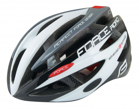 Casti protectie - Casca FORCE ROAD junior, negru-alb-gri, XS -S (48-54 cm)