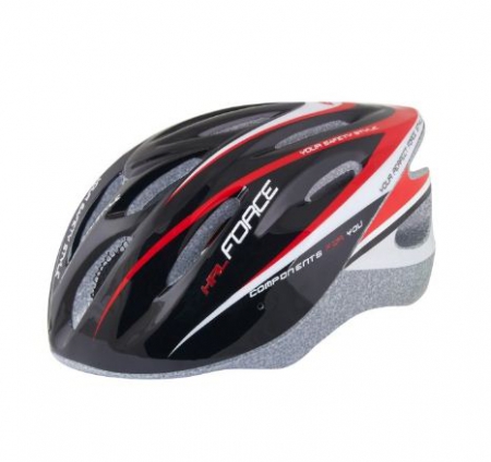 Echipament - Casca bicicleta Force Hal, negru-rosu-alb