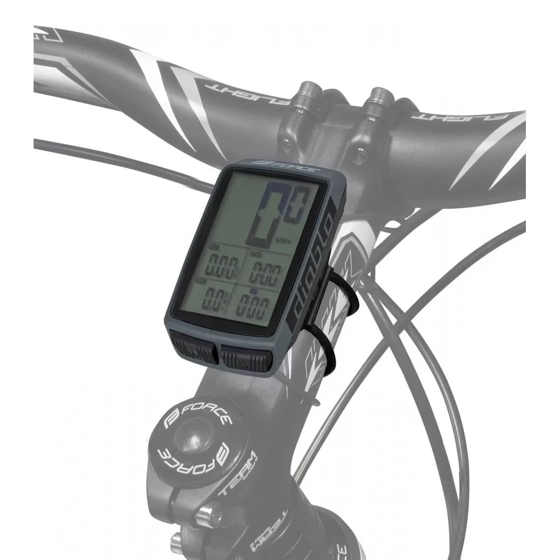 Ciclocomputer Force Diablo, 11 functii, cu fir, negru [1]