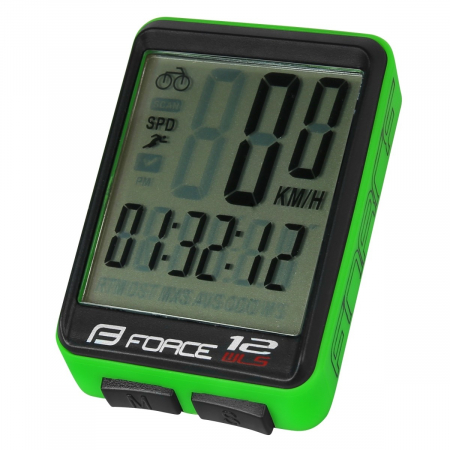 Kilometraje - Ciclocomputer Force 12F fara fir verde