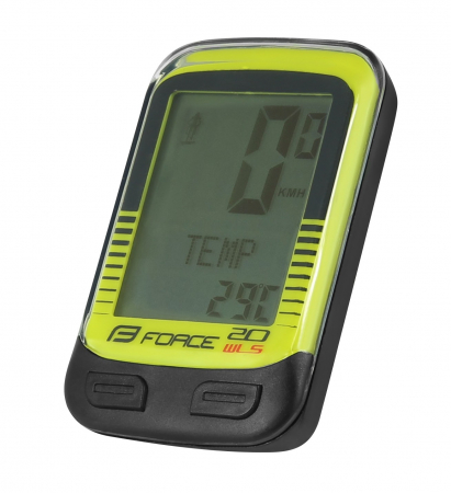 Kilometraje - Ciclocomputer Force WLS 20F fara fir galben fluo