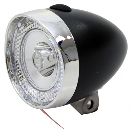 Accesorii - Far fata Union UN-4955 negru cu baterii 1 led AM