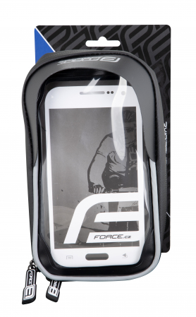Geanta telefon impermeabila pentru ghidon Force Smart XL, negru-gri [3]
