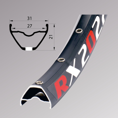 Janta Remerx Enduro RX 2027/Disc, 622x27, dubla, simplu capsata, 32H, pentru valva FV, neagra [2]