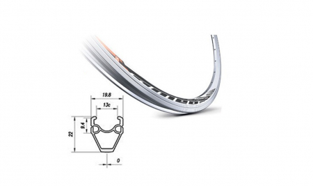 Jante - Janta MACH.1 Omega, cursiera, 700x13C, 32H, argintiu