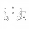 Janta Remerx RMX 21/V-brake, 559x21 (26x1,75), simpla, 36H, pentru valva AV, aluminiu, argintie [2]
