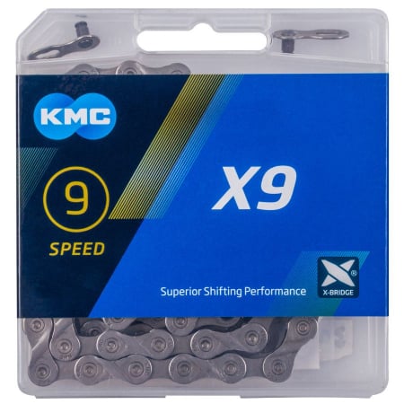 Lanturi - Lant KMC X9, 9 viteze, grey, 114 zale