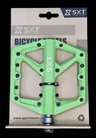 Pedale SXT N-13 Nylon-Fiber Verde Neon, rulmenti [2]