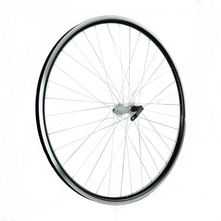 Roti - Roata fata 26x1.75 Fivestars V-brake, negru, butuc silver cu rulment si QR
