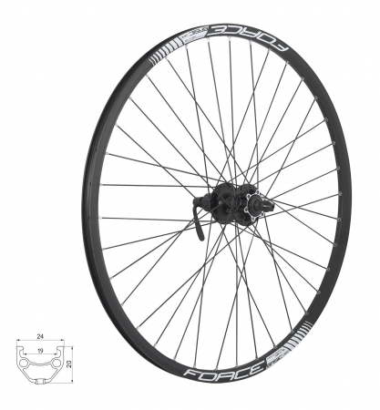 Roti - Roata spate 26 Force Basic Disc 559x19 butuc Shimano FHM475